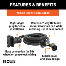 Load image into Gallery viewer, Curt 99-18 Ford F-350 Super Duty 7ft Wiring Harness Extension (Adds 7-Way RV Blade to Truck Bed)