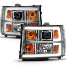 Load image into Gallery viewer, ANZO 2007-2013 Gmc Sierra 1500 Projector Headlight Plank Style Chrome w/ Clear Lens Amber