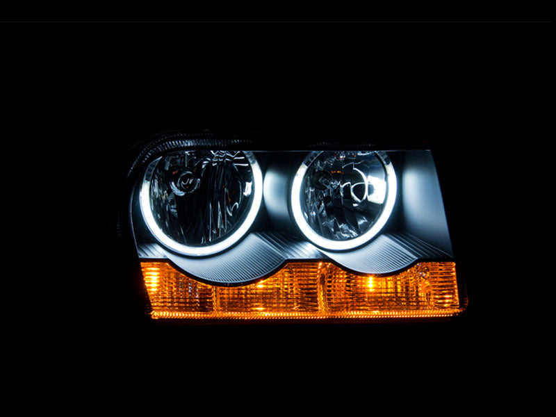 ANZO 2005-2010 Chrysler 300 Crystal Headlights w/ Halo Black (CCFL)