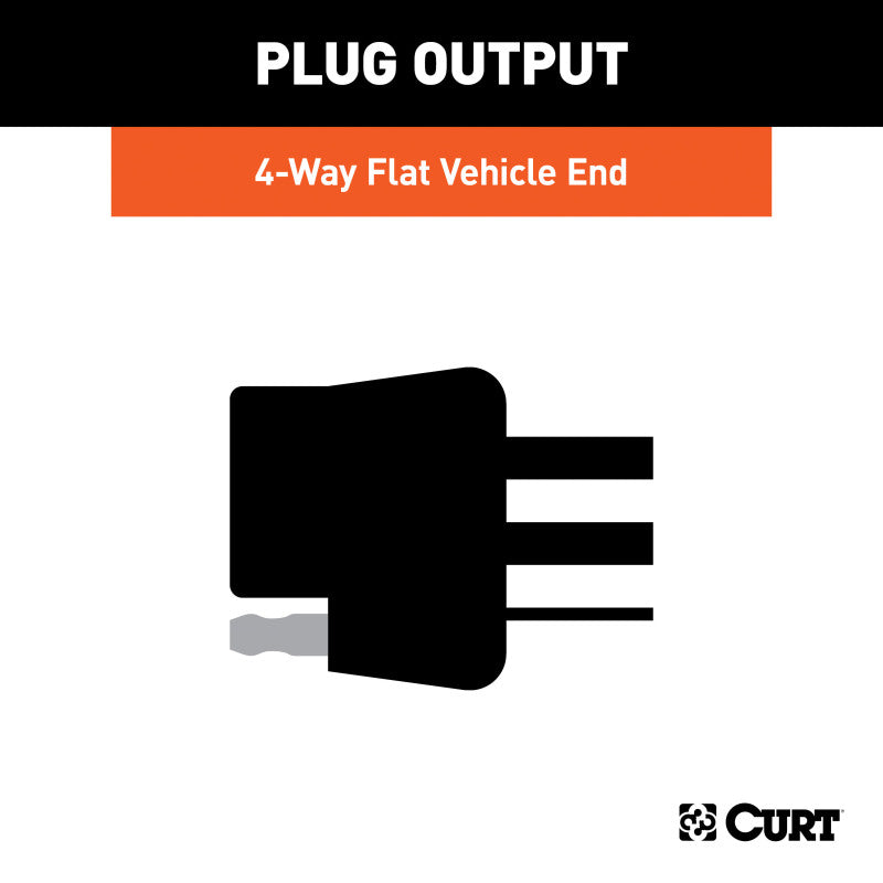 Curt 18-19 Jeep Wrangler Custom Wiring Harness (4-Way Flat Output)