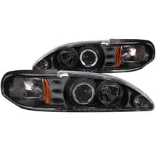 Load image into Gallery viewer, ANZO 1994-1998 Ford Mustang Projector Headlights w/ Halo Black 1pc