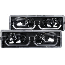 Load image into Gallery viewer, ANZO 1988-1998 Chevrolet C1500 Crystal Headlights Black w/ Low - Brow