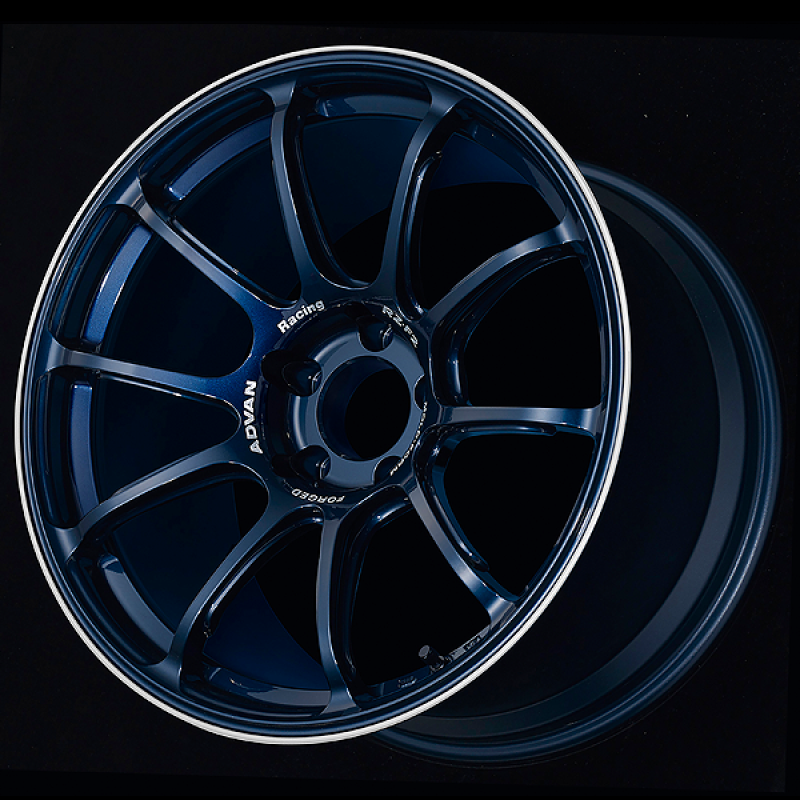 Advan RZ-F2 18x9.5 +44 5-114.3 Racing Titanium Blue and Ring Wheel