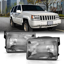 Load image into Gallery viewer, ANZO 1993-1998 Jeep Grand Cherokee Crystal Headlight Chrome (OE)