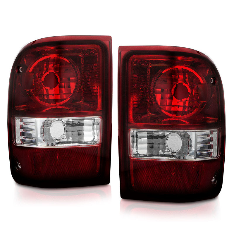 ANZO 2001-2011 Ford Ranger Taillights w/ Dark Red/Clear Lens (OE Replacement) Pair
