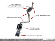 Load image into Gallery viewer, AWE Tuning Audi B8 A4 Touring Edition Exhaust - Single Side Polished Silver Tips