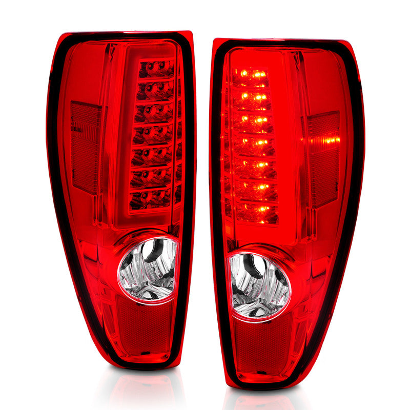 ANZO 2004-2012 Chevrolet Colorado/ GMC Canyon LED Tail Lights w/ Light Bar Chrome Housing Red/Clear