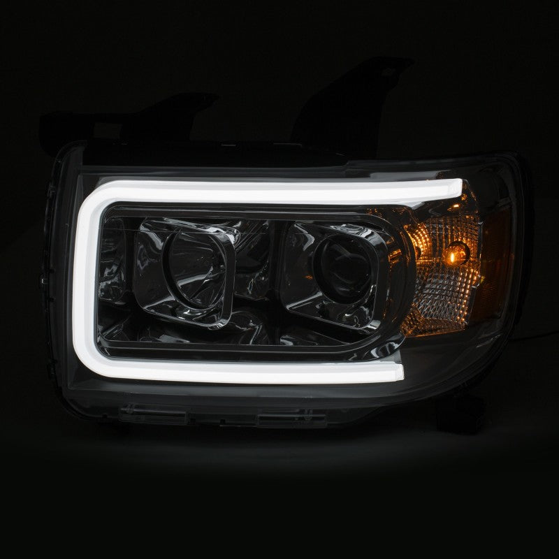 ANZO 2015+ GMC Canyon Projector Headlights w/ Plank Style Design Chrome w/ Amber