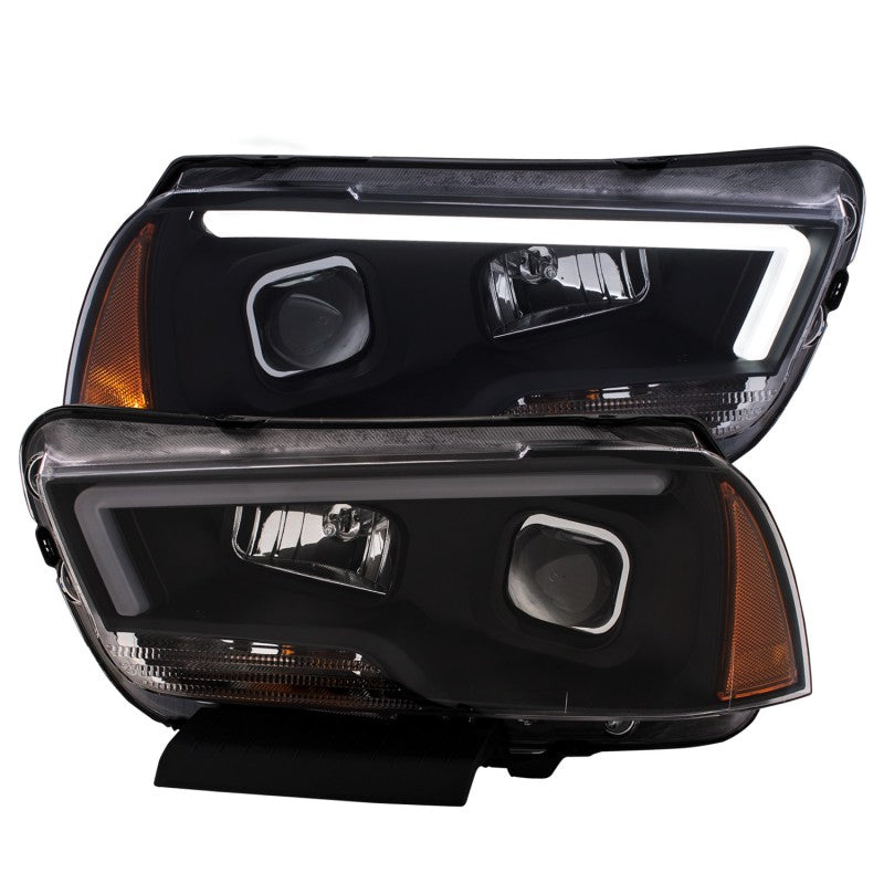 ANZO 11-14 Dodge Charger Projector Headlights w/ Plank Style Design Black