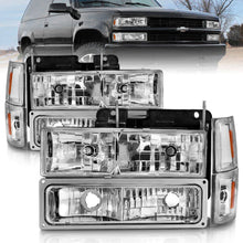 Load image into Gallery viewer, ANZO 88-98 Chevrolet C1500 Crystal Headlights Chrome w/ Signal and Side Marker Lights