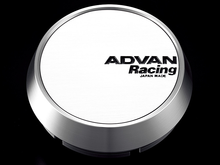 Load image into Gallery viewer, Advan 73mm Middle Centercap - White/Silver Alumite