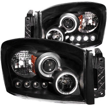 Load image into Gallery viewer, ANZO 2006-2008 Dodge Ram 1500 Projector Headlights w/ Halo Black