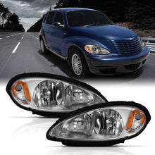 Load image into Gallery viewer, ANZO 2001-2005 Chrysler Pt Cruiser Crystal Headlight Chrome Amber (OE)