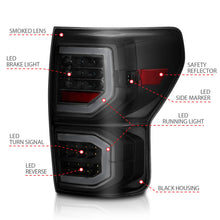 Load image into Gallery viewer, ANZO 2007-2013 Toyota Tundra LED Taillights Plank Style Black w/Smoke Lens