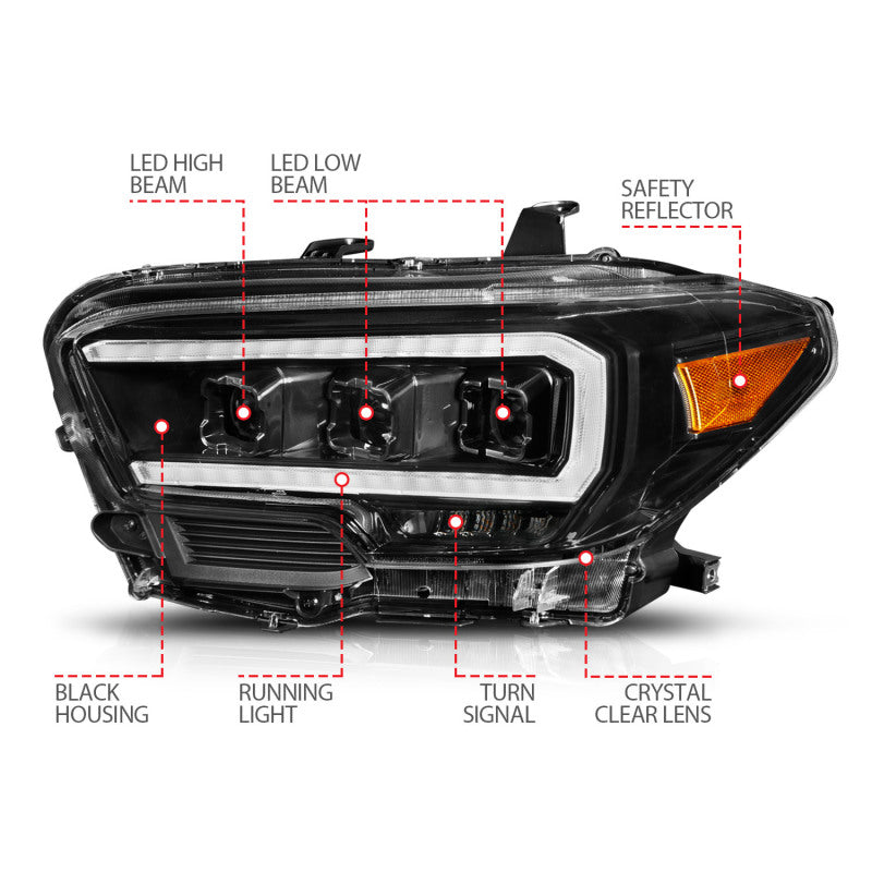 ANZO 2016-2017 Toyota Tacoma TRD LED Projector Headlights