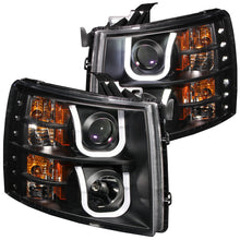 Load image into Gallery viewer, ANZO 2007-2013 Chevrolet Silverado 1500 Projector Headlights w/ U-Bar Black