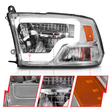 Load image into Gallery viewer, ANZO 2009-2020 Dodge Ram 1500 Full LED Square Projector Headlights w/ Chrome Housing Chrome Amber