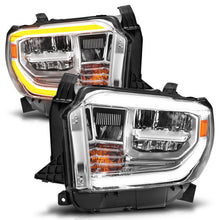 Load image into Gallery viewer, ANZO 2014-2021 Toyota Tundra LED Crystal Headlights w/ Switchback Chrome Housing w/ DRL
