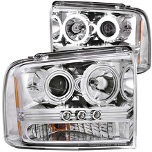 Load image into Gallery viewer, ANZO 2005-2007 Ford Excursion Projector Headlights w/ Halo Chrome w/ LED Strip (CCFL) 1pc