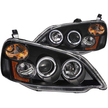 Load image into Gallery viewer, ANZO 2001-2003 Honda Civic Projector Headlights w/ Halo Black