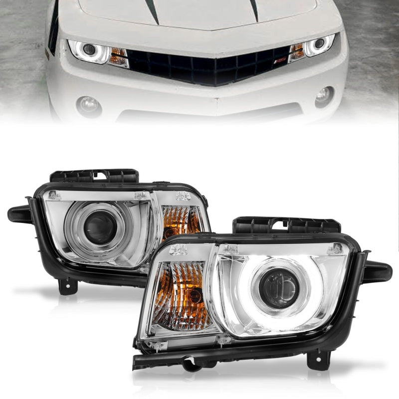 ANZO 2010-2013 Chevrolet Camaro Projector Headlights w/ Halo Chrome (CCFL)