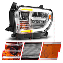 Load image into Gallery viewer, ANZO 2014-2017 Toyota Tundra LED Crystal Headlights w/ Switchback Chrome Housing w/ DRL
