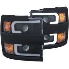 Load image into Gallery viewer, ANZO Projector Headlights With Plank Style Design Black w/Amber 15-17 Chevrolet Silverado 2500/3500