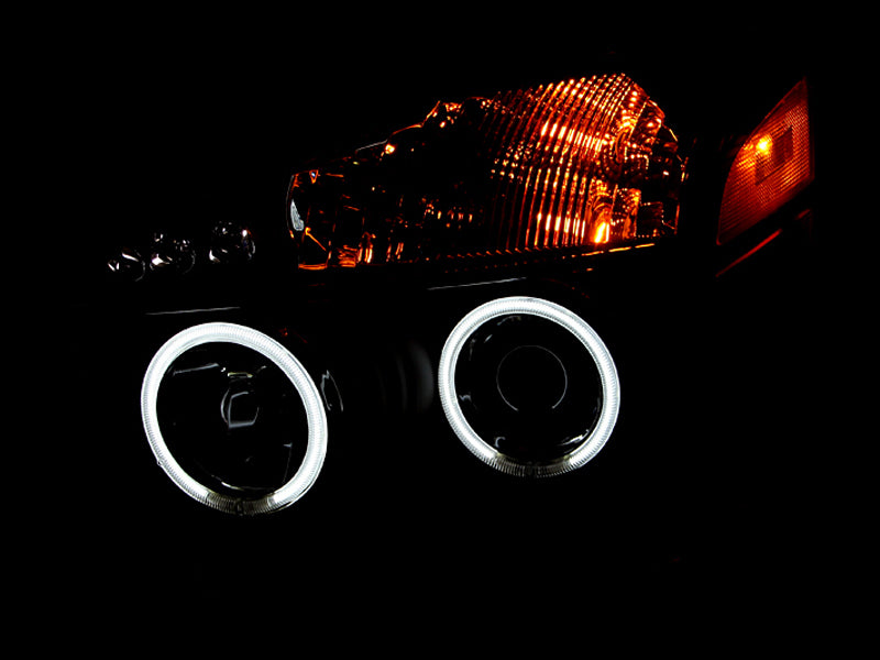 ANZO 2004-2007 Nissan Armada Projector Headlights w/ Halo Black (CCFL)